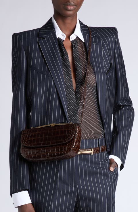 Arc Mini Croc Embossed Leather Crossbody Bag