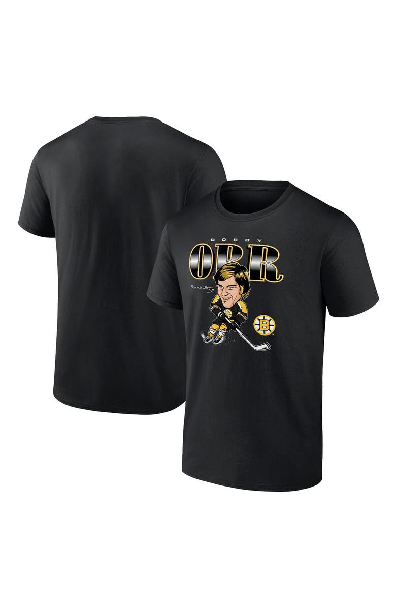 FANATICS Men's Fanatics Branded Bobby Orr Black Boston Bruins Player Caricature T-Shirt, Alternate, color, 