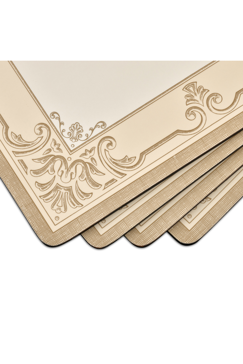 Fleur de Lys Set of 4 Cork Back Placemats, Alternate, color, Fleur de Lys