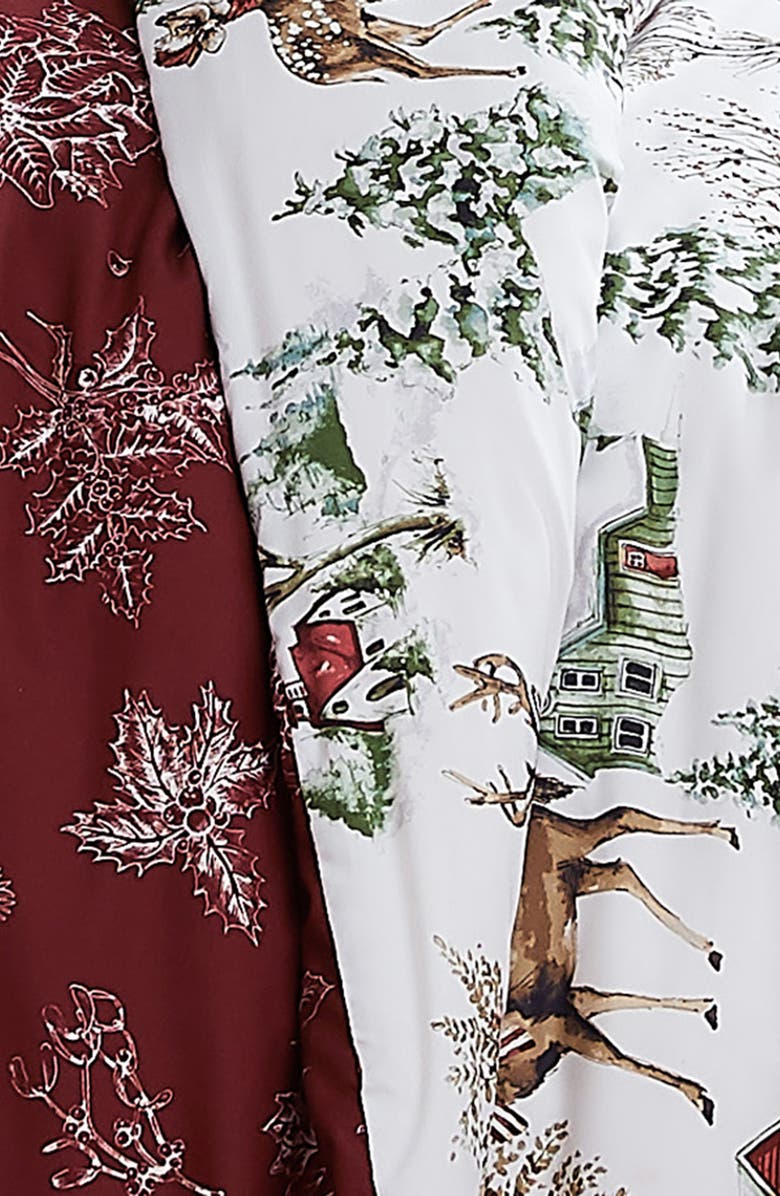 SOUTHSHORE FINE LINENS White Christmas Oversize Holiday Comforter Set, Alternate, color, White Christmas