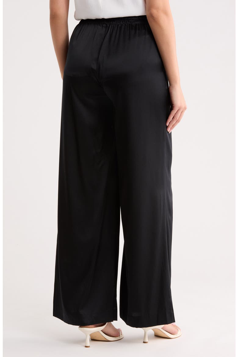 Kayla Stretch Silk Drawstring Pants, Alternate, color, TRUE BLACK