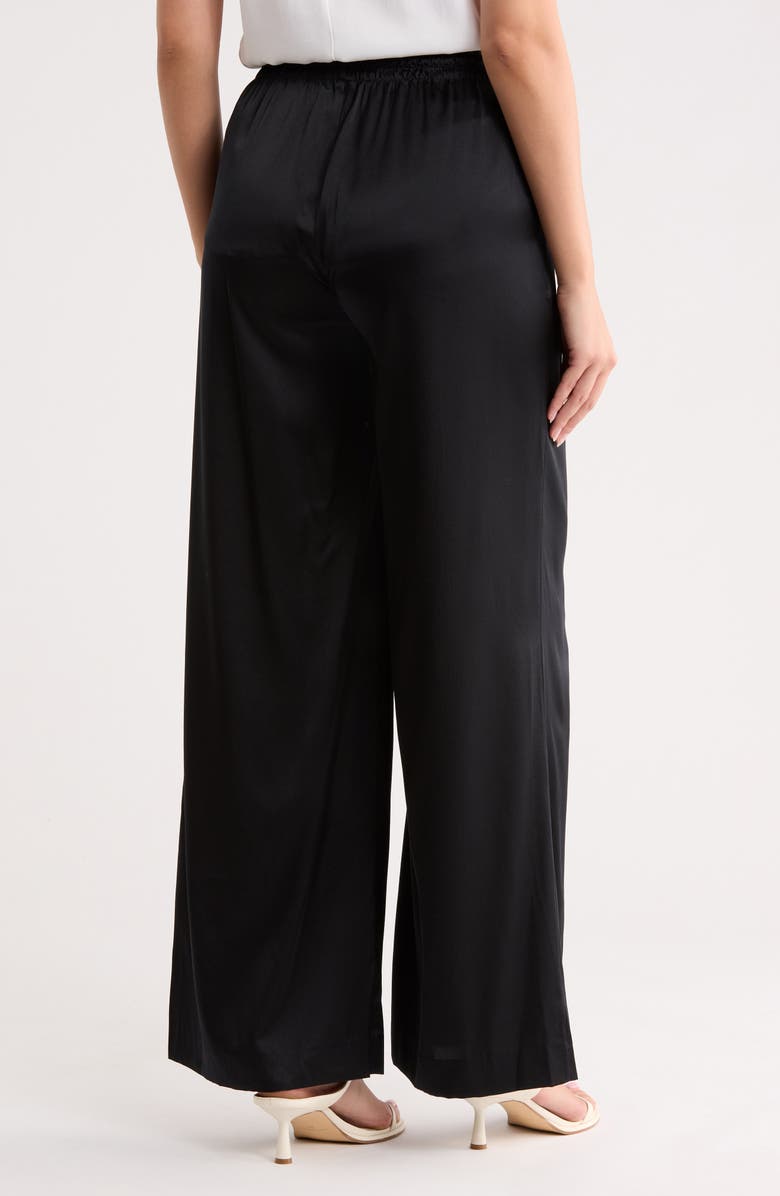 AG Kayla Stretch Silk Drawstring Pants, Alternate, color, True Black