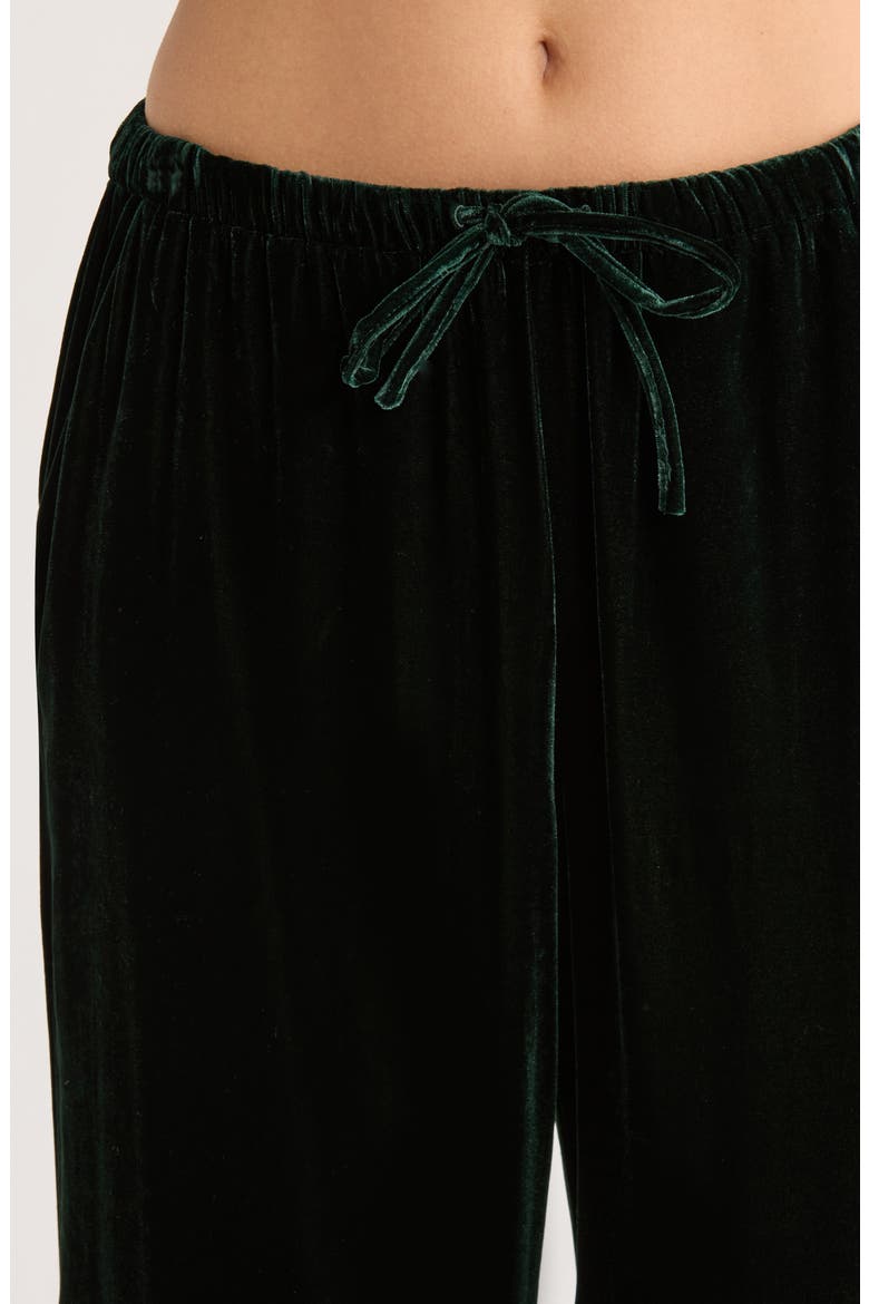 Bella Velvet Drawstring Pants, Alternate, color, EMERALD