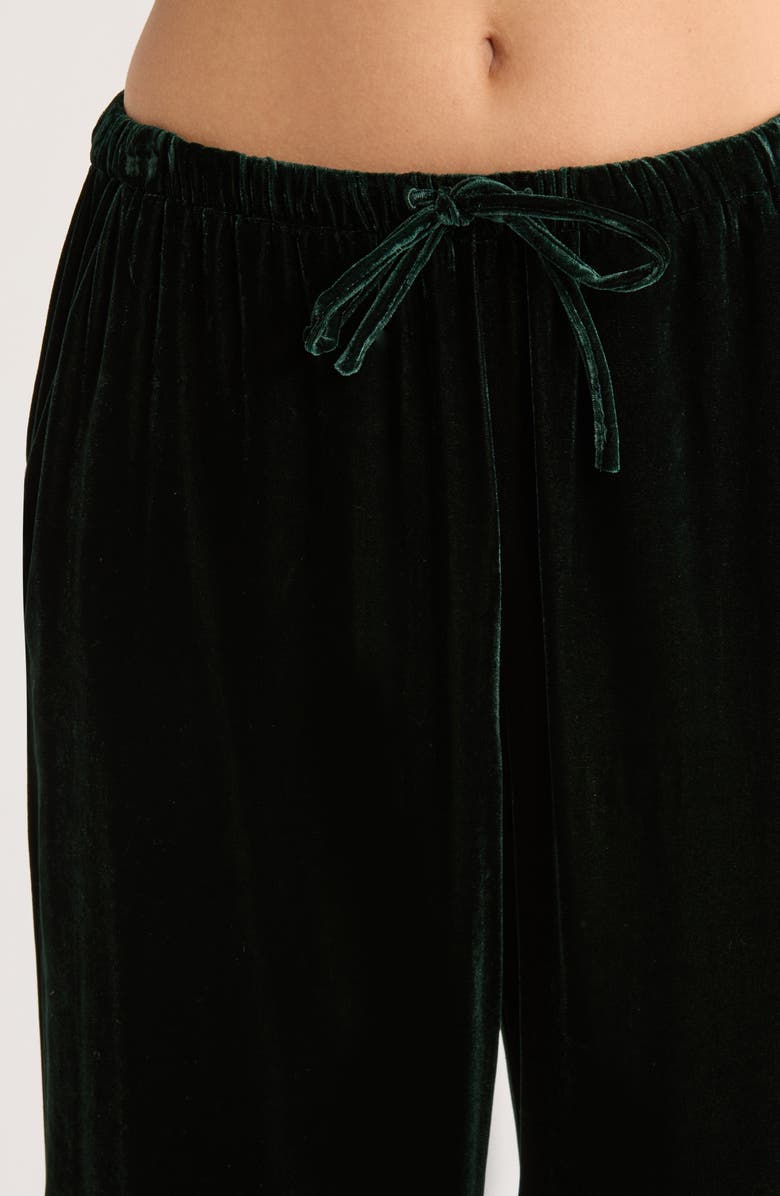 Marine Layer Bella Velvet Drawstring Pants, Alternate, color, Emerald