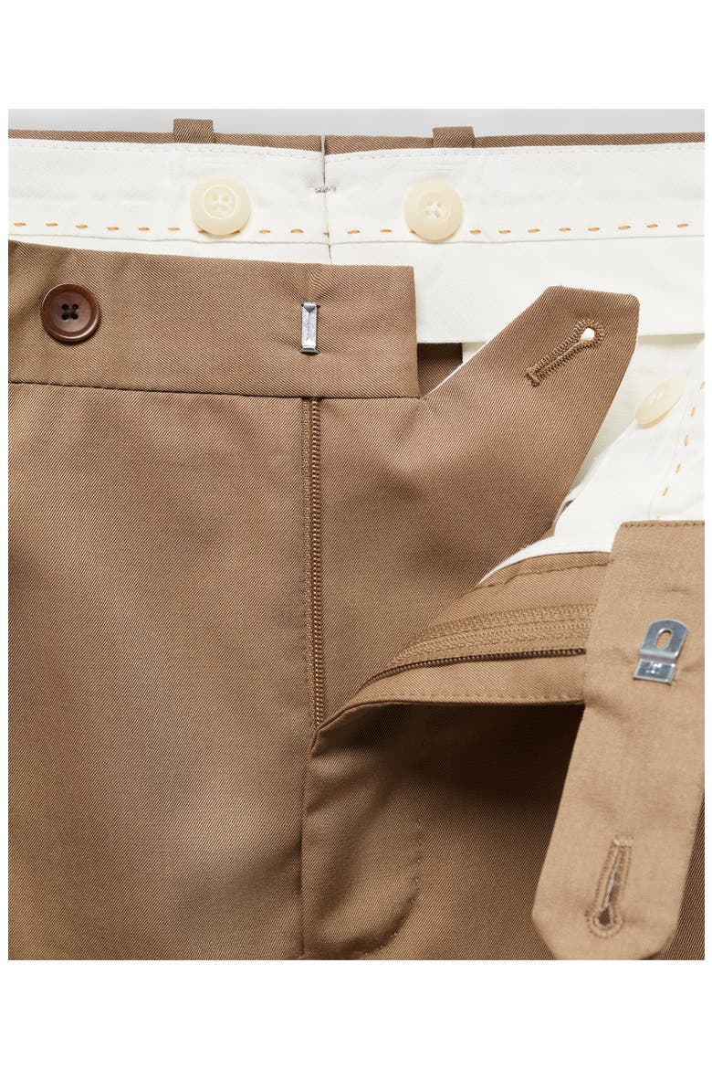 Slim Fit Virgin Wool & Cotton Pants, Alternate, color, BROWN