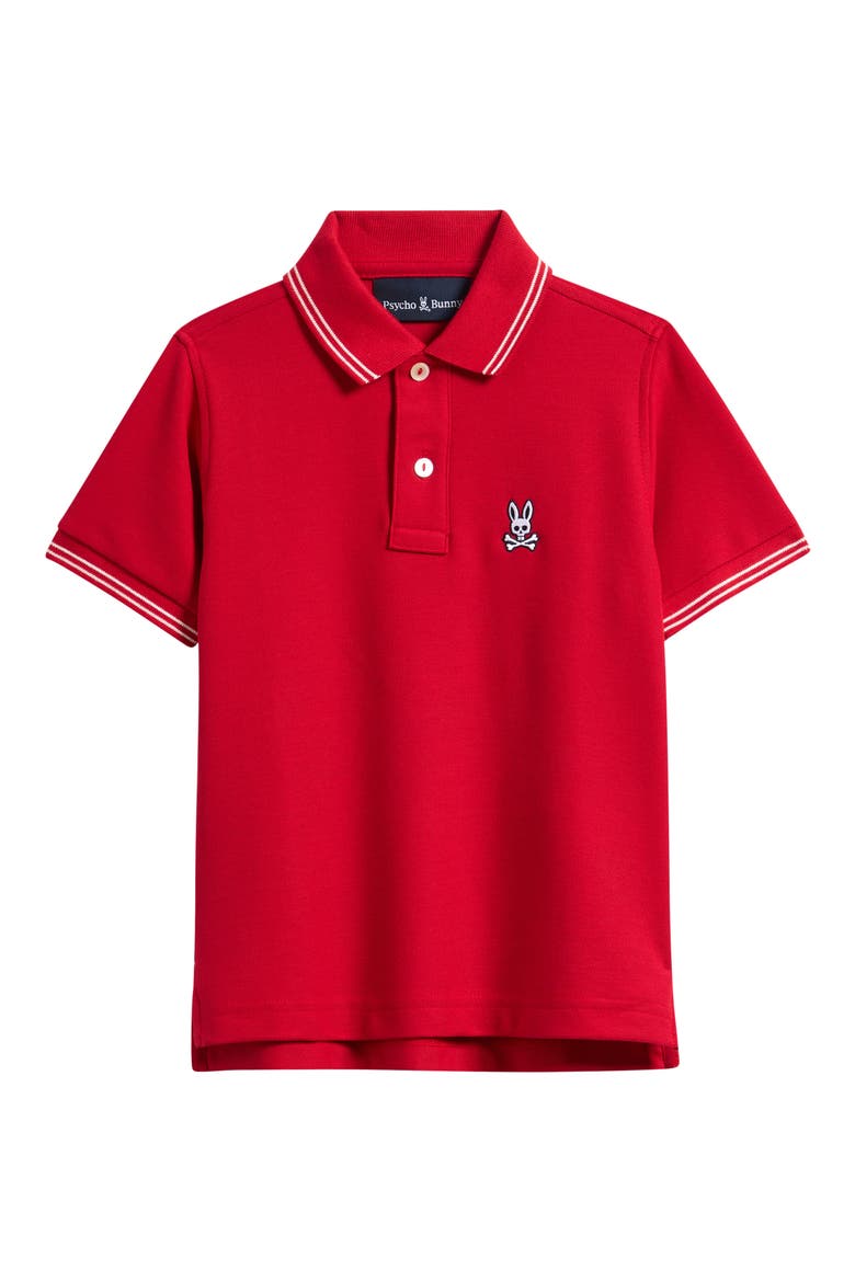 Kids' Logan Bunny Pima Cotton Piqué Polo, Main, color, TANGO RED