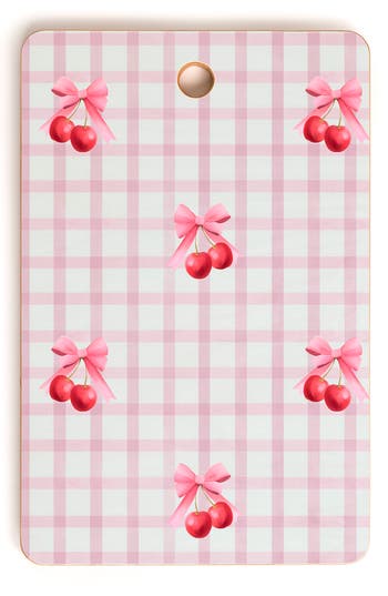 Deny Designs Cherries Cutting Board In Pink