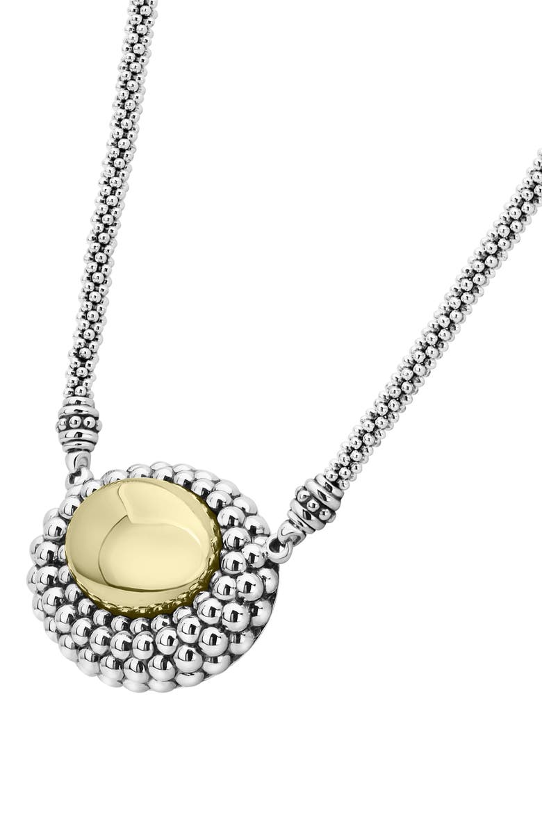 LAGOS High Bar Caviar Oval Pendant Necklace, Alternate, color, 