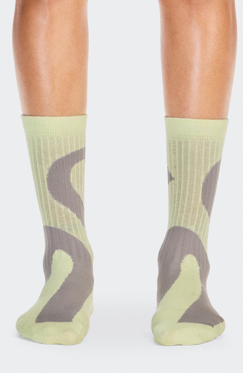 On Liquid Logo High 2-Pack Socks, Alternate, color, Zinc/ Linen