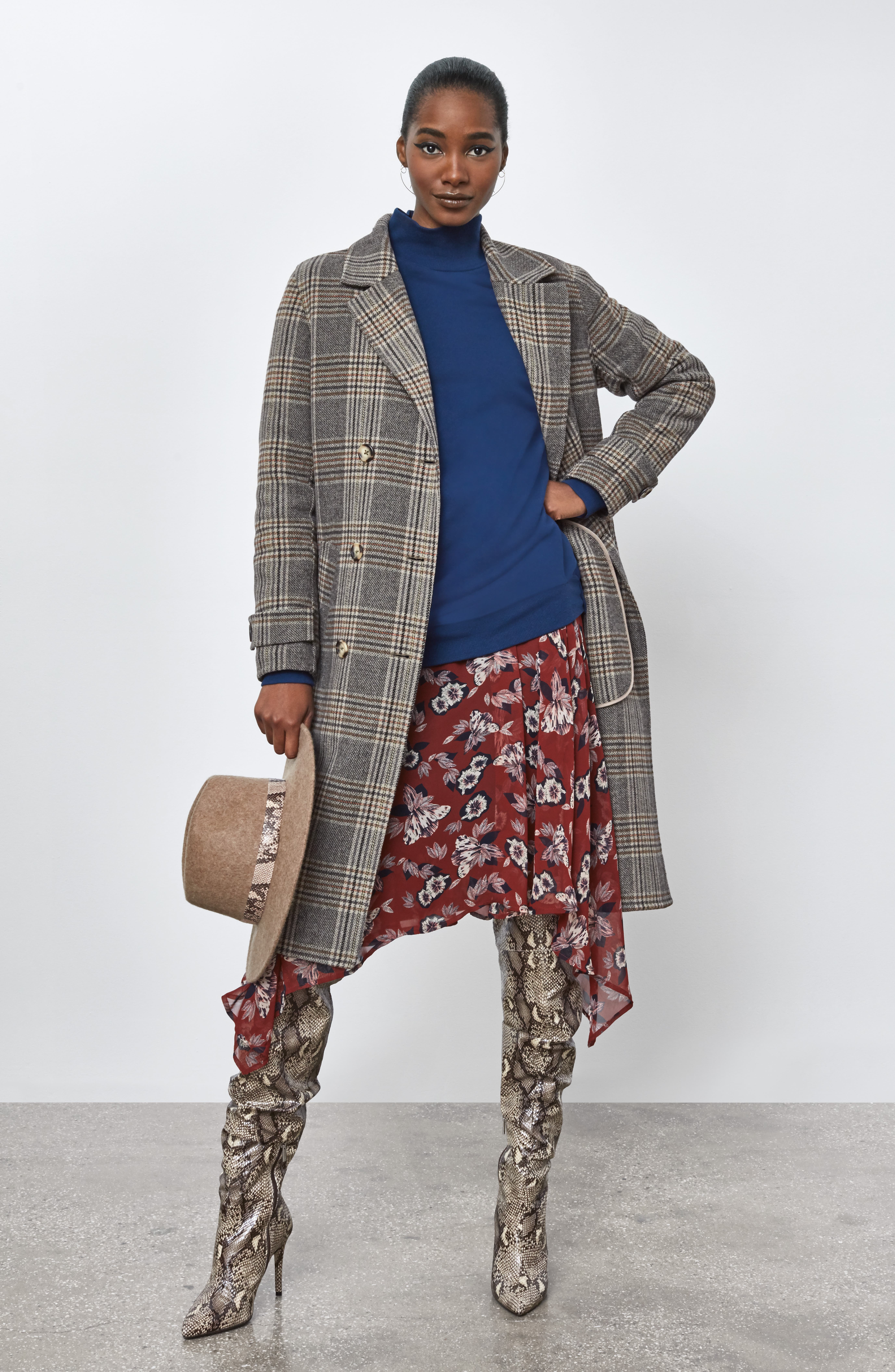kenneth cole plaid coat