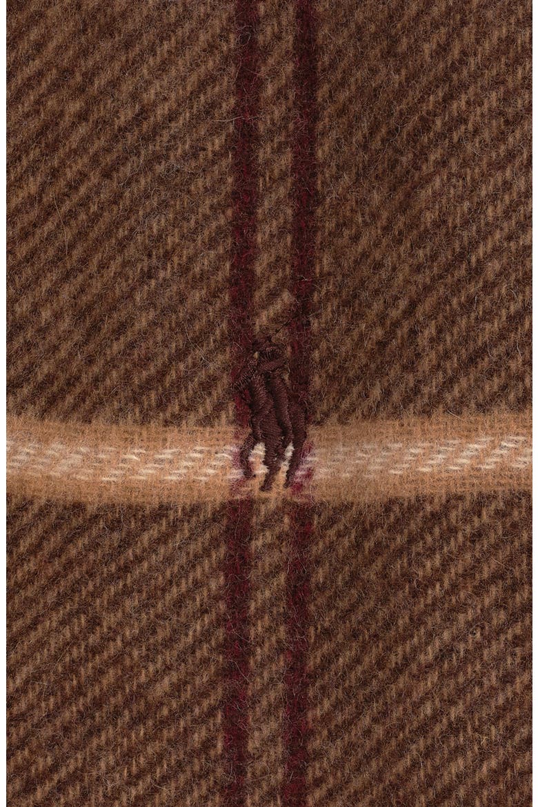 Patchwork Plaid Recycled Wool Blend Fringe Scarf, Alternate, color, BROWN MULTI