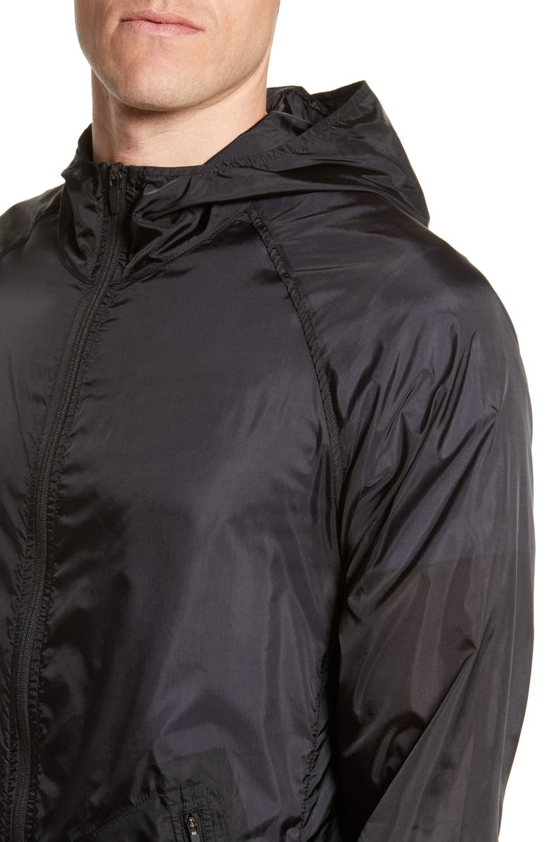 Zella Hooded Nylon Windbreaker, Alternate, color,