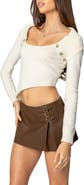 EDIKTED Sorrel Asymmetric Knit Crop Top