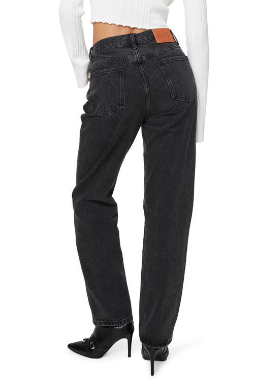 Princess Polly Holly Asymmetric Crossover Waist Straight Leg Jeans In Black