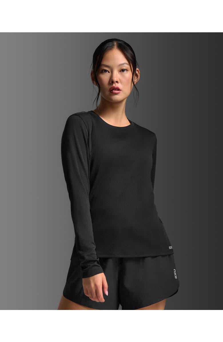 2XU Aero Long Sleeve, Alternate, color, Black/Silver Reflective