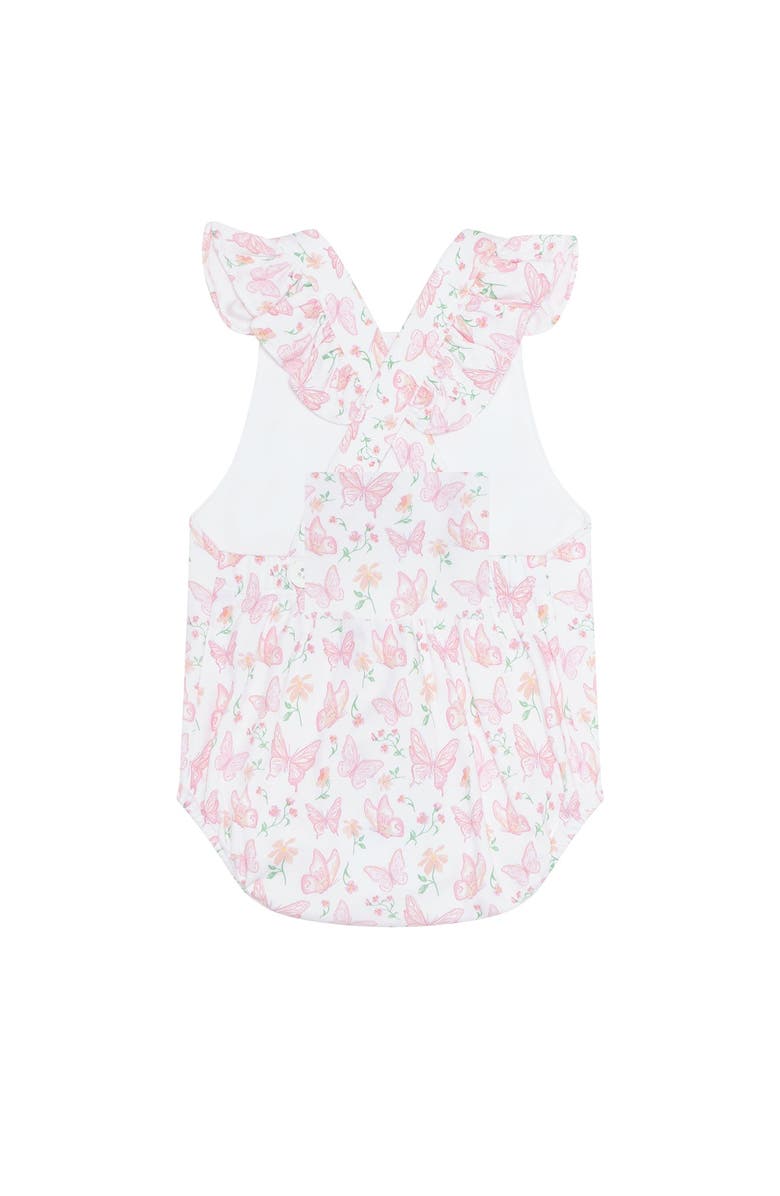 Nellapima Butterflies Print Ruffle Bubble - Baby, Alternate, color, Pink