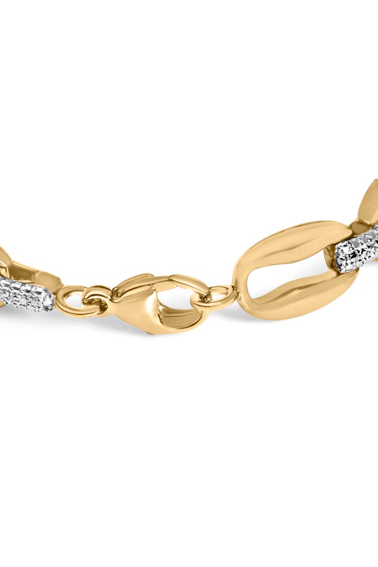 Gold Vermeil 1/10 Cttw Diamond Bold Link Bracelet, Alternate, color, Silver
