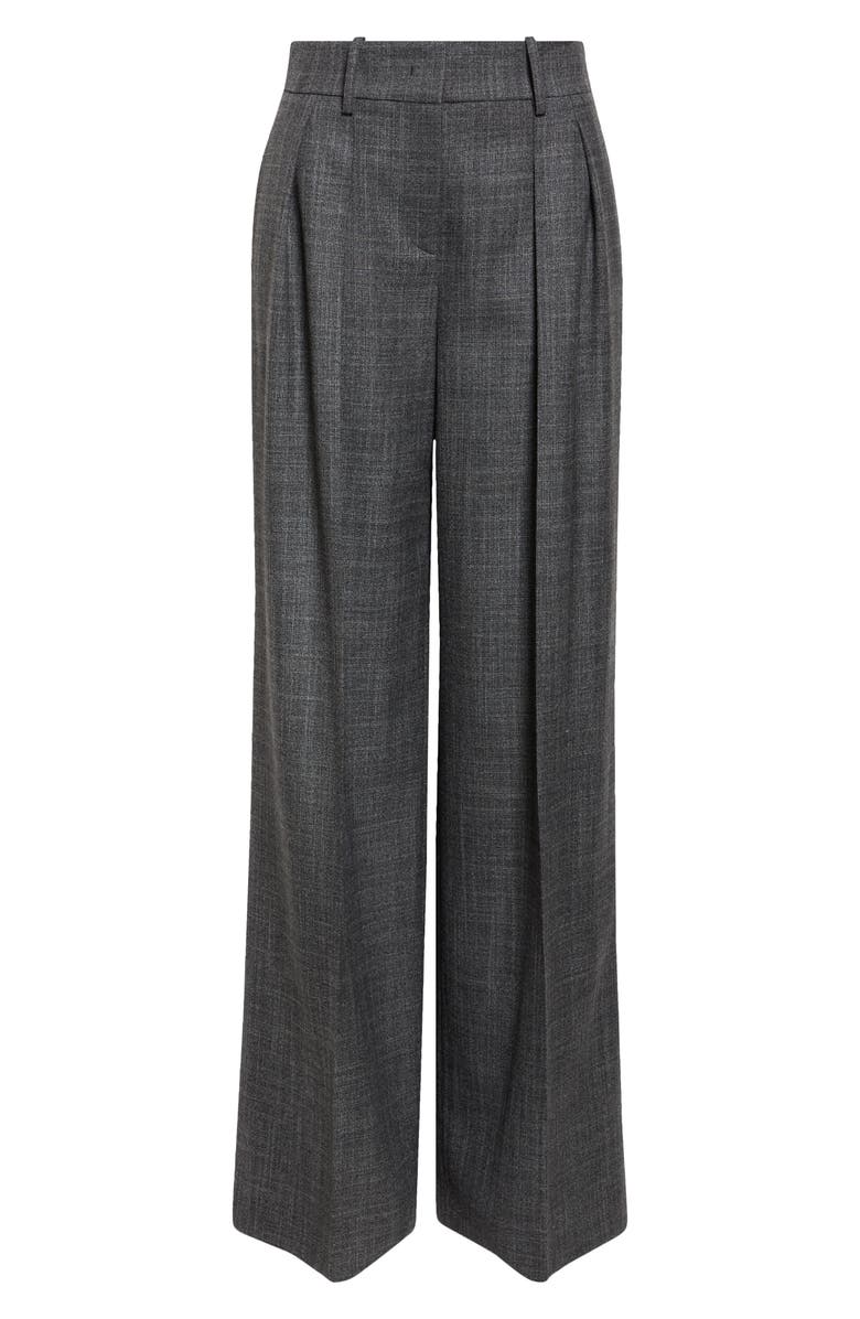 Michael Kors Collection Pleated Slouch Wool & Silk Trousers, Alternate, color, Graphite Multi