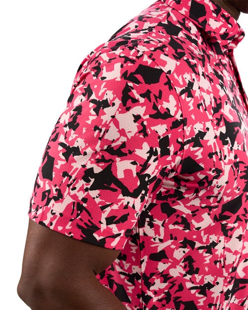 Black Clover Camo Mix Polo In Pink