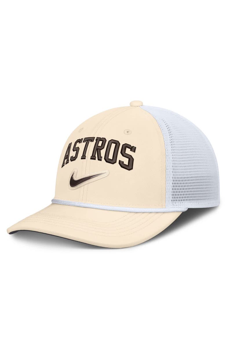 Men's Nike Natural/White Houston Astros Rise Dri-FIT Trucker Adjustable Hat​, Main, color, Natural