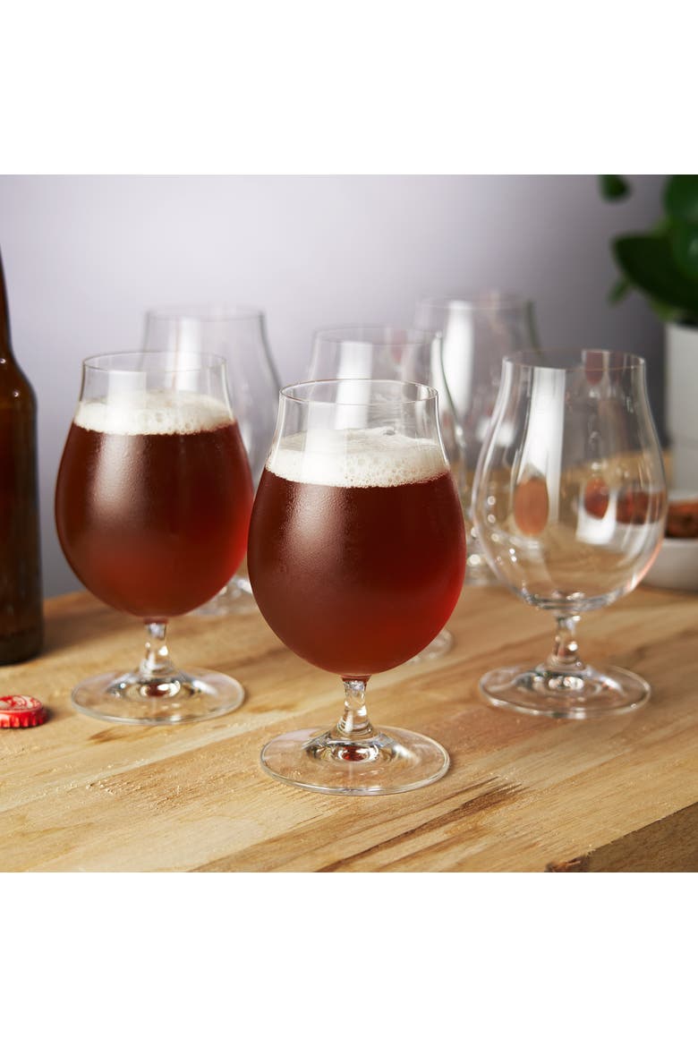 Tulip Beer Glass Set of 6, Alternate, color, Clear