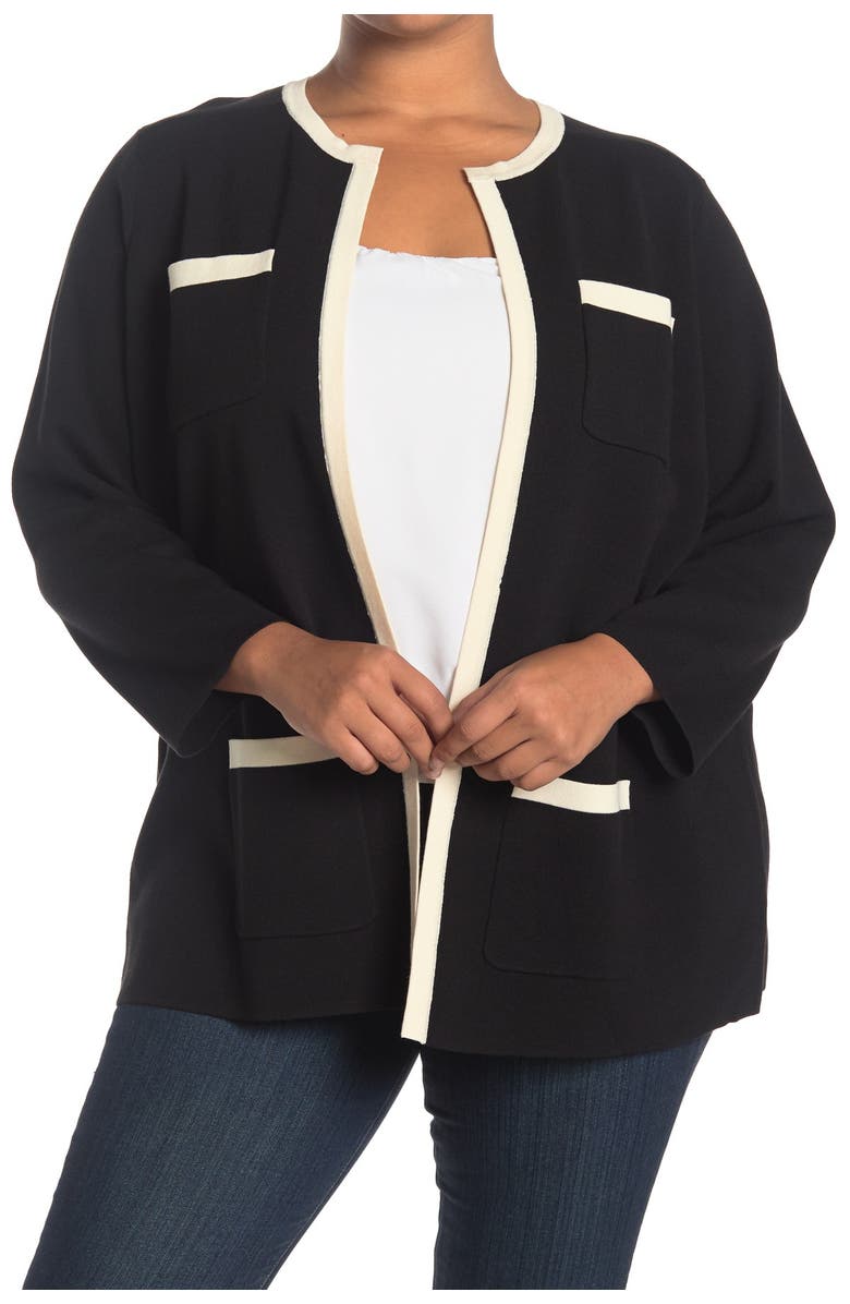Anne Klein Colorblock Cardigan, Main, color,