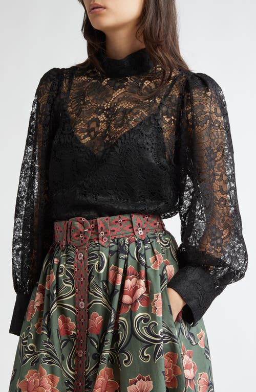 FARM RIO FARM RIO LONG SLEEVE LACE SHIRT