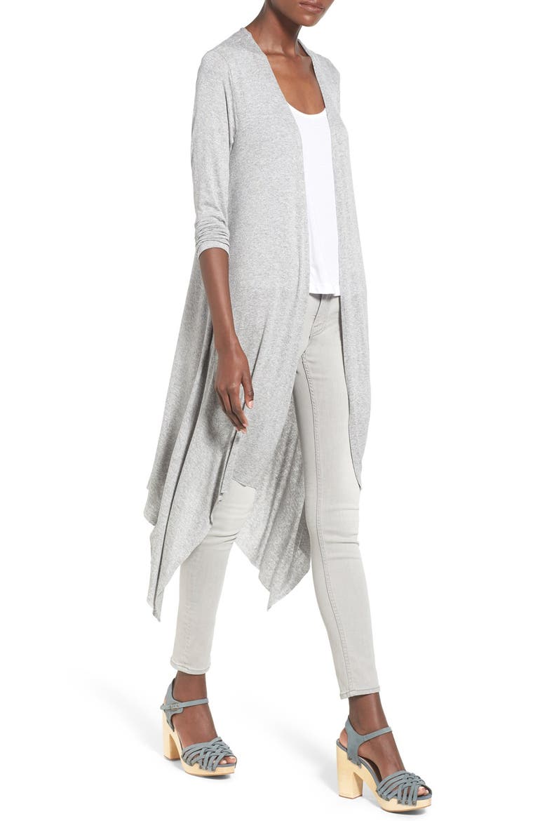 Drape Front Knit Cardigan, Alternate, color, GREY MEDIUM CHARCOAL HEATHER