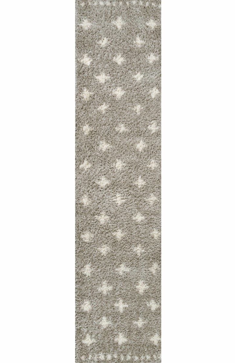JONATHAN Y Cristo Berber Geometric Shag Area Rug, Main, color, Gray/Ivory