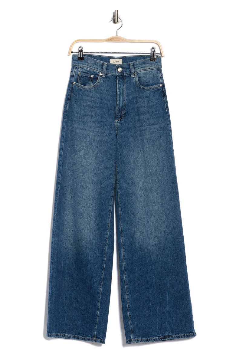 Hepburn High Waist Wide Leg Jeans, Alternate, color, SEAGATE