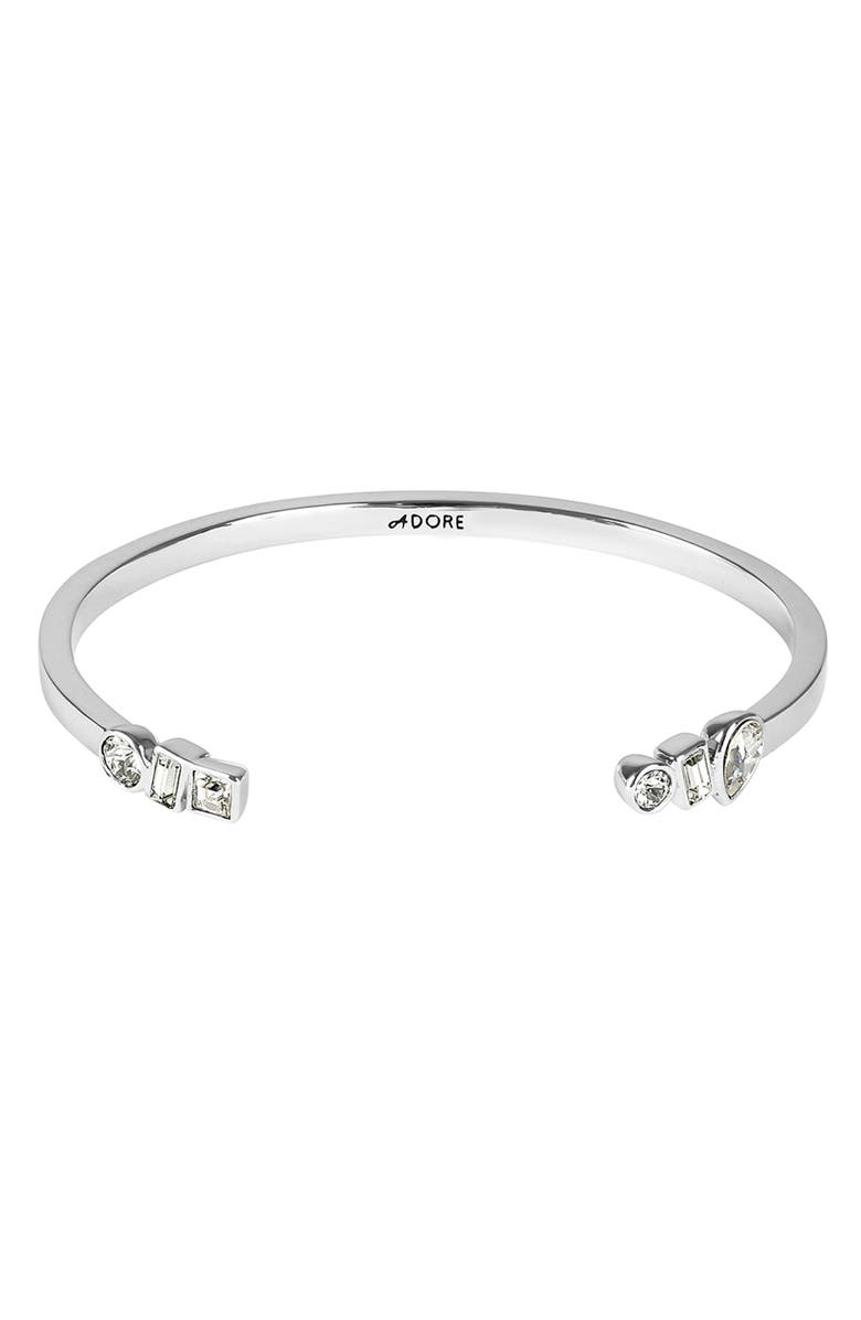 ADORE Mixed Crystal Cuff Bracelet, Main, color, 