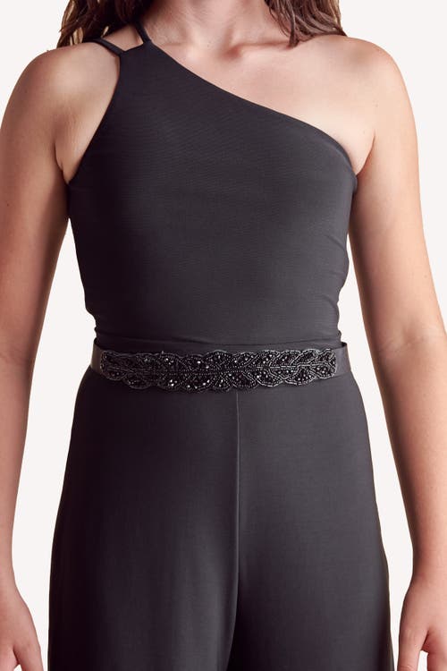 Un Deux Trois Stretchy Beaded Belt In Black