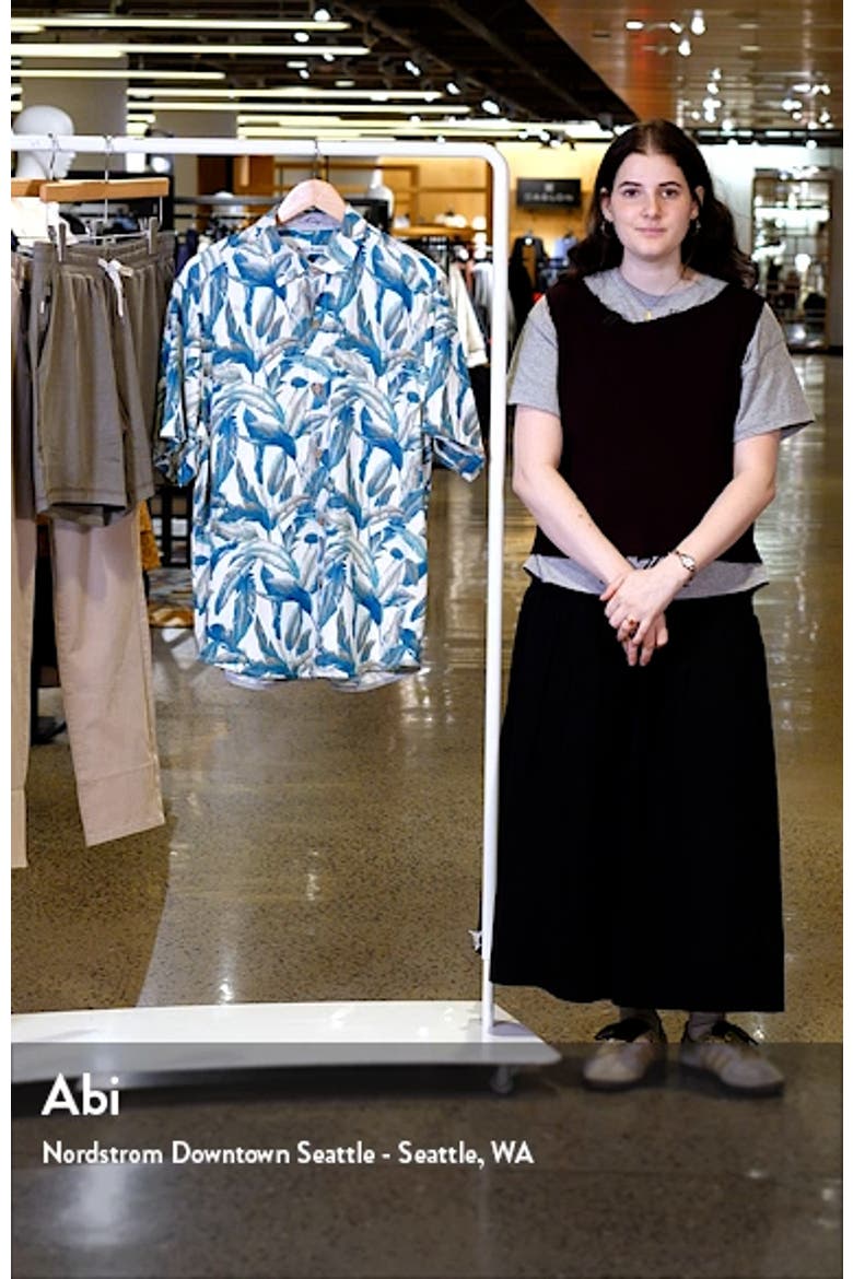 Frond Valley Print Short Sleeve Silk Button-Up Shirt video