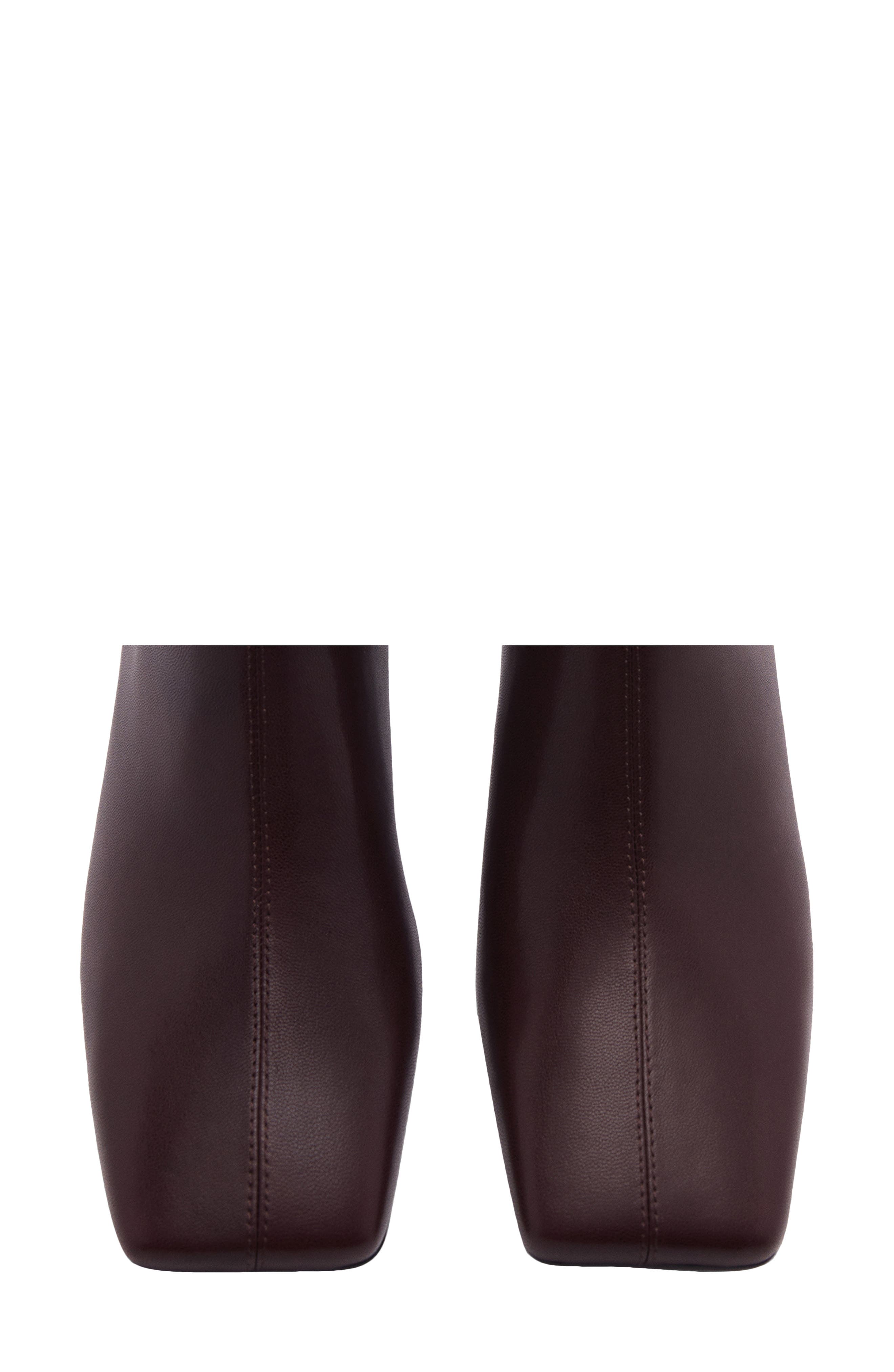 MANGO Square Toe Leather Bootie, Alternate, color, 