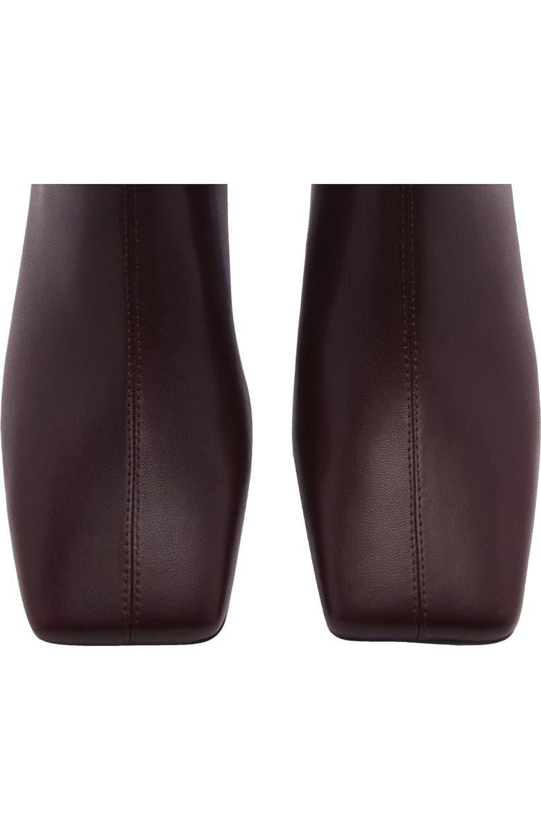 MANGO Square Toe Leather Bootie, Alternate, color,