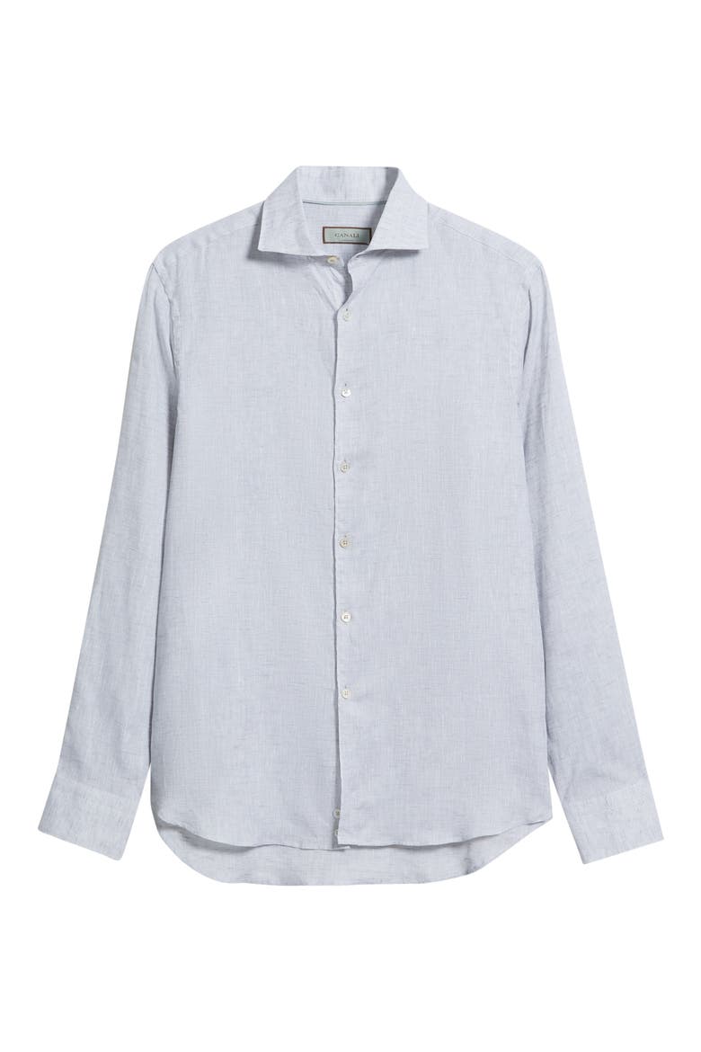 Regular Fit Linen Button-Up Shirt, Alternate, color, LIGHT GREY