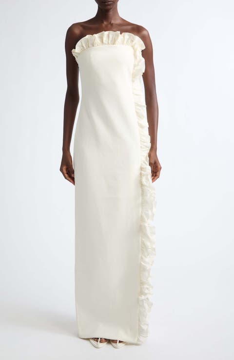 Drina Ruffle Column Gown