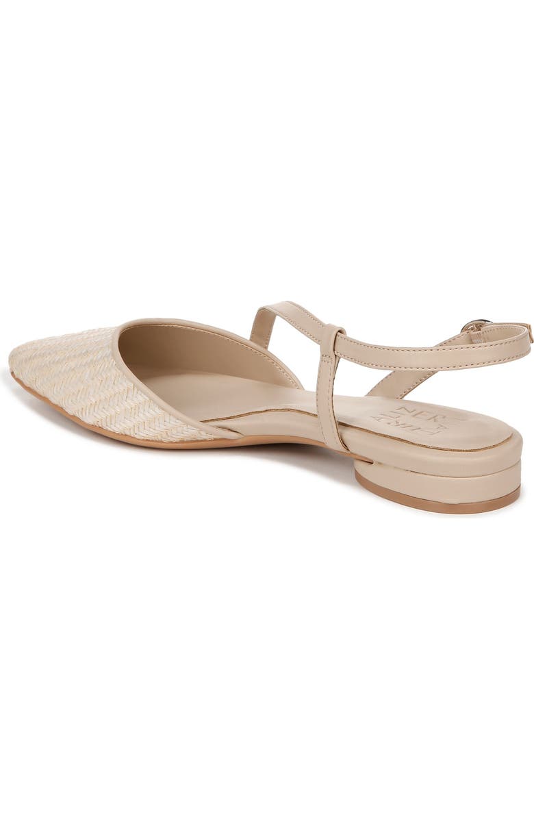 Naturalizer Hawaii Pointed Toe Slingback Flat, Alternate, color, Opal Natural / Tan Fabric