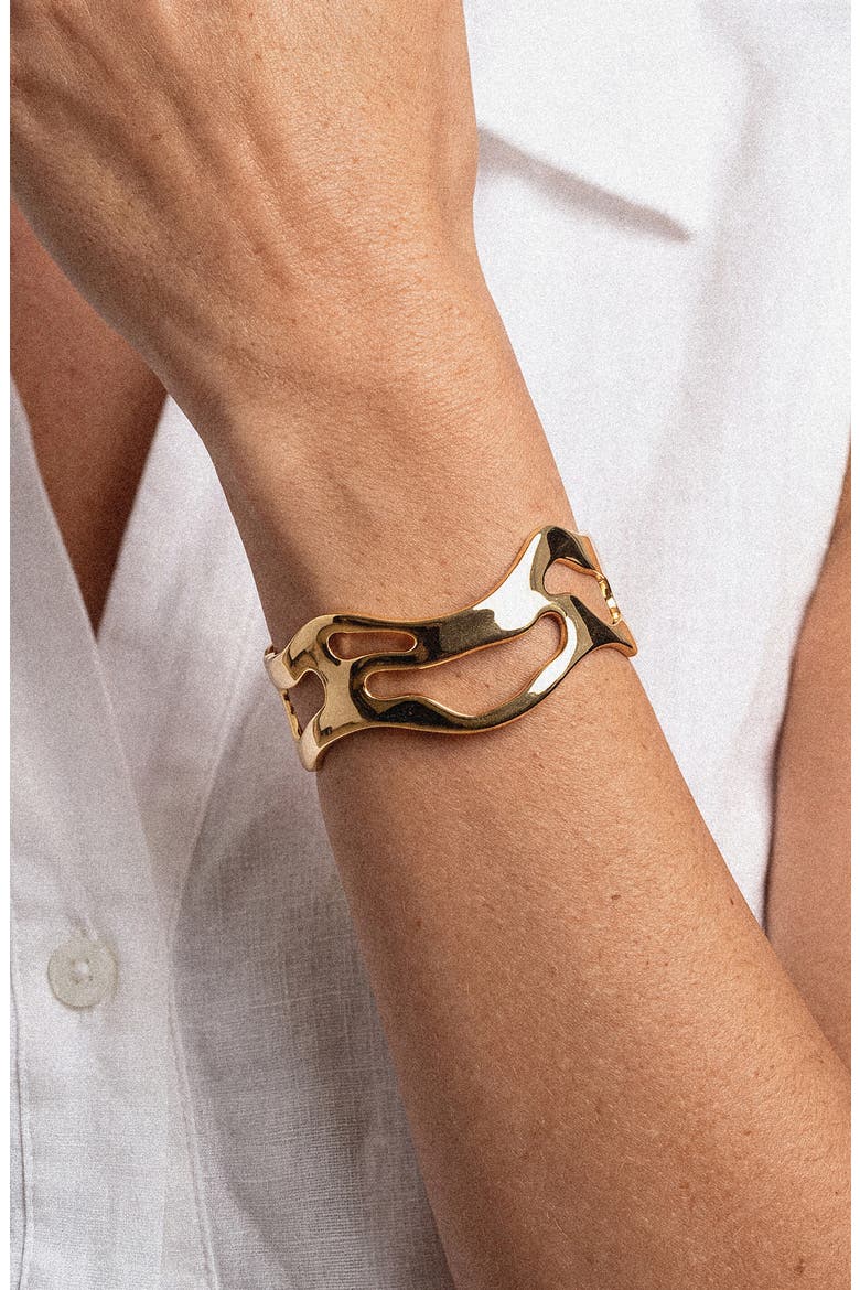 Open Abstract Cuff, Alternate, color, GOLD