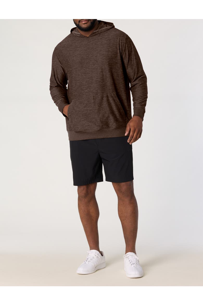 Big & Tall Lightweight Versatility Hoodie, Alternate, color, BROWN MARL