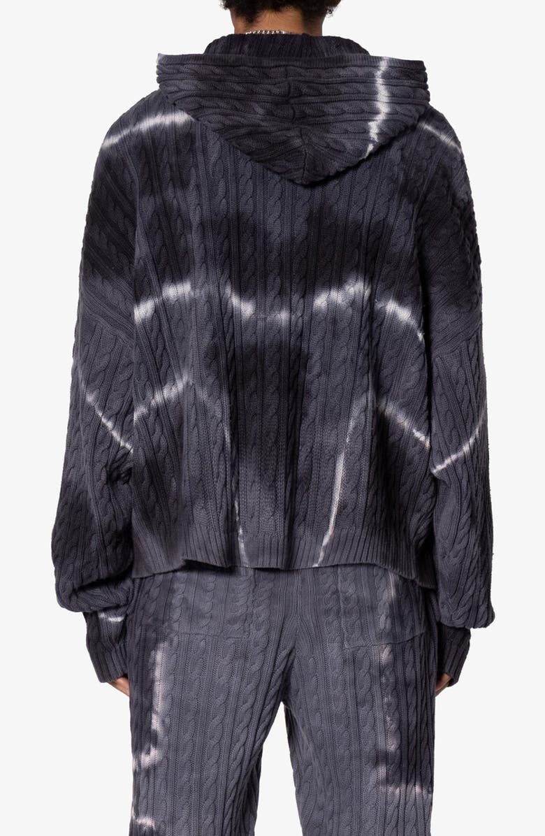 mnml Tie Dye Cable Knit Hoodie, Alternate, color, 