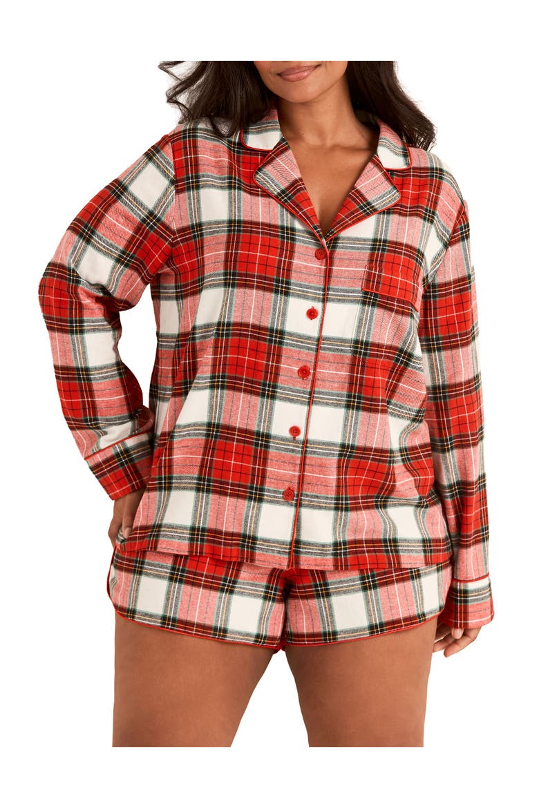 Cecelia Pajama Set, Main, color, Plaid beige