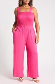 WEST K Smocked Wide Leg Jumpsuit