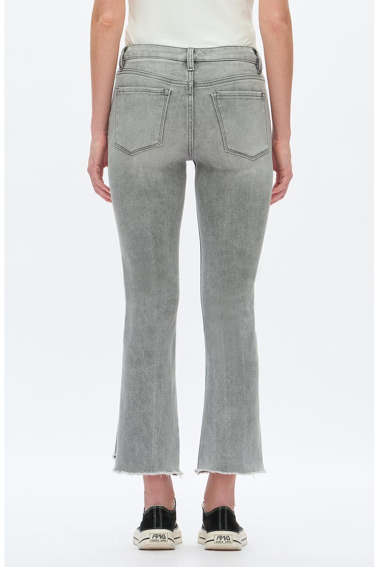 Frayed Step Hem Mid Rise Ankle Bootcut Jeans, Alternate, color, GRAY