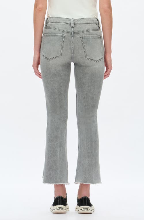 Bayeas Frayed Step Hem Mid Rise Ankle Bootcut Jeans In Gray
