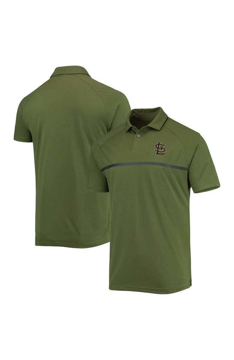 LEVELWEAR Men's Levelwear Olive St. Louis Cardinals Delta Sector Raglan Polo, Main, color, 