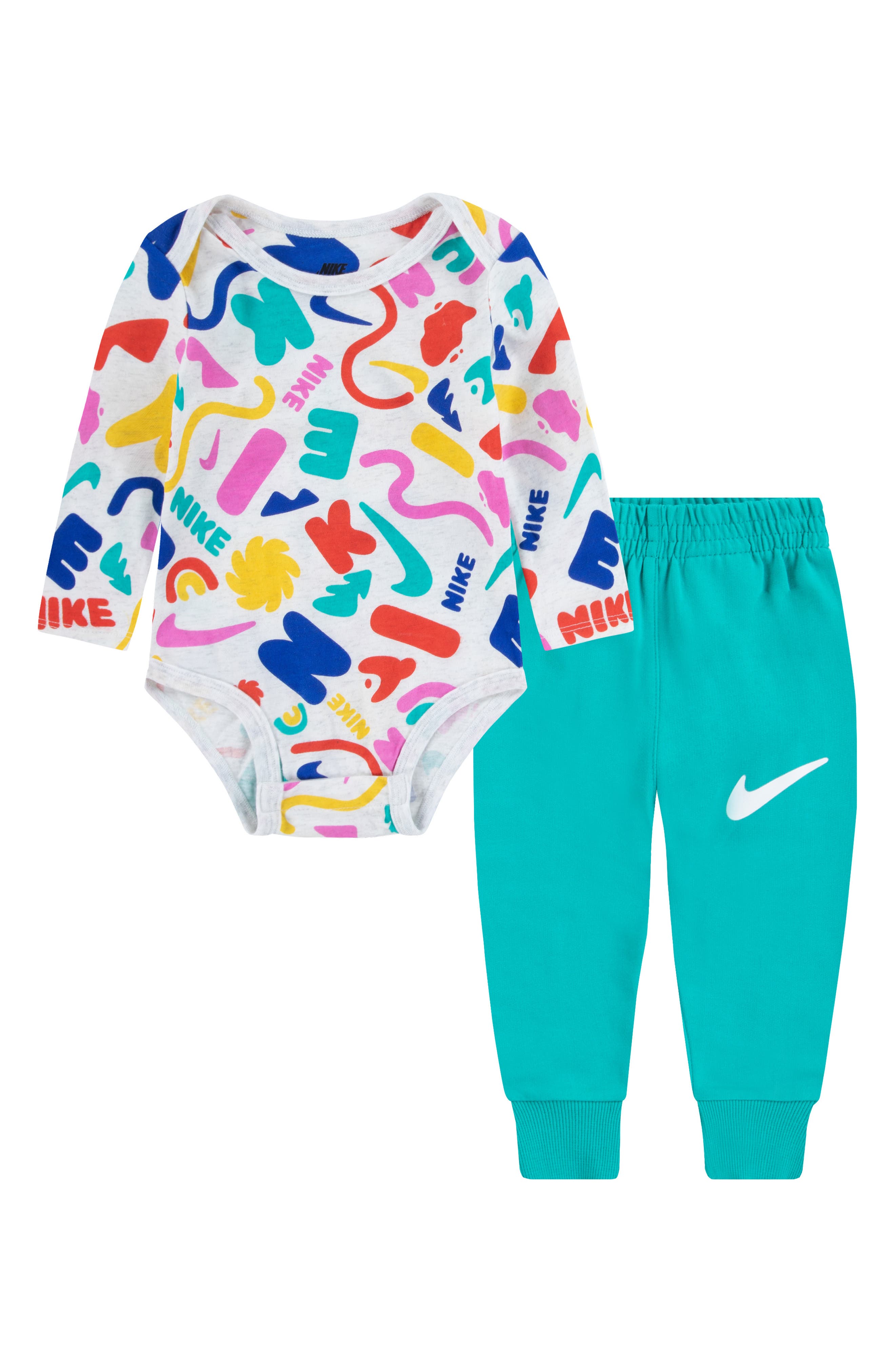 Swoosh Print Bodysuit & Sweatpants Set