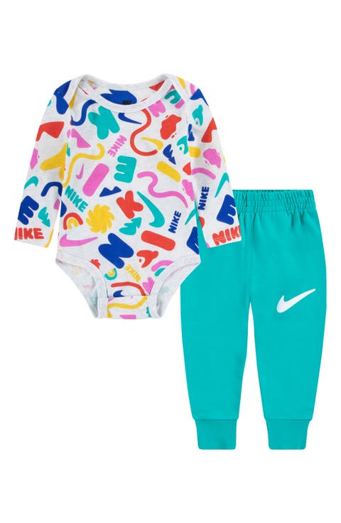 Swoosh Print Bodysuit & Sweatpants Set