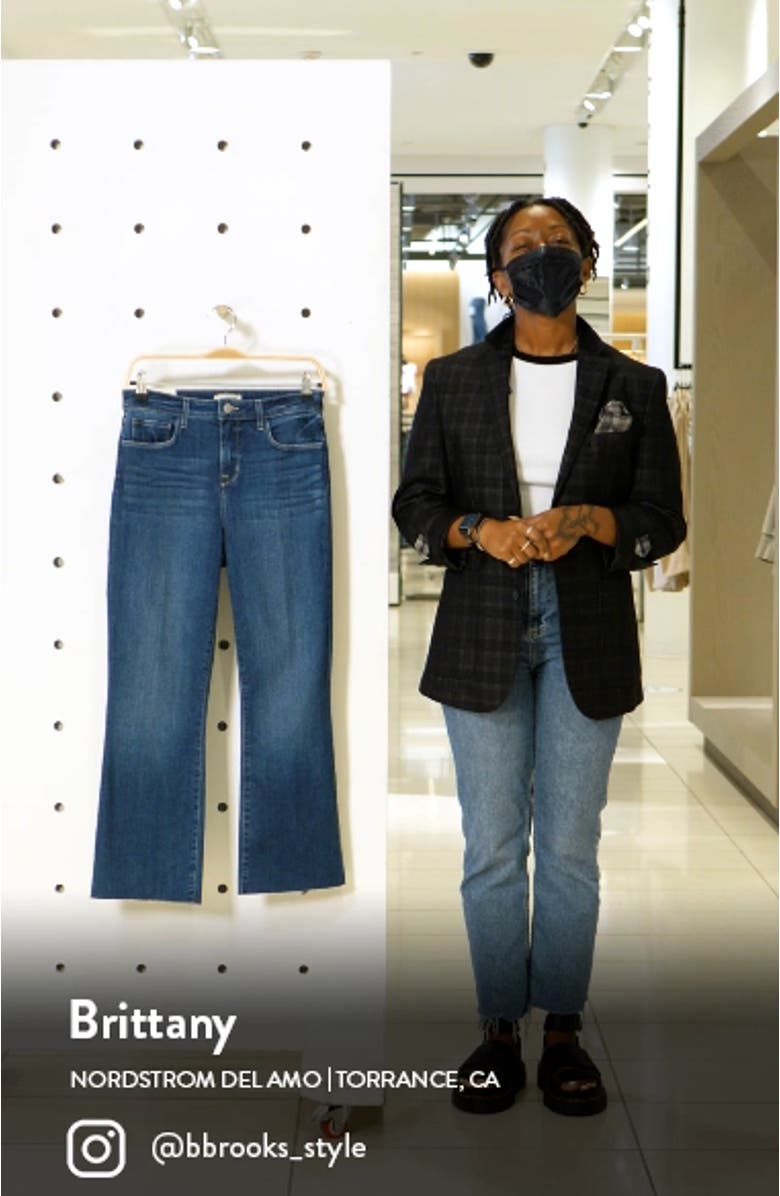Kendra Raw Hem Crop Flare Leg Jeans, sales video thumbnail