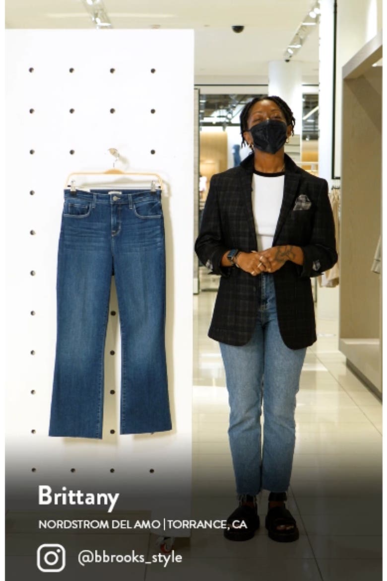Kendra Raw Hem Crop Flare Leg Jeans video